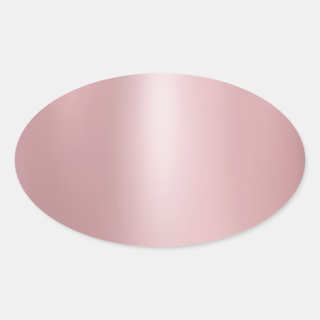 Rose Gold Elegante Moderne Blank Template Trendy Ovaler Aufkleber (Vorderseite)