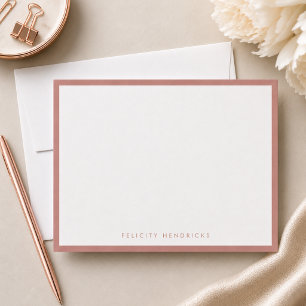 Rose Gold Elegante Modernes Minimalistisches Einfa Mitteilungskarte