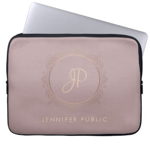 Rose Gold Elegante Monogram Trendy Template Laptopschutzhülle