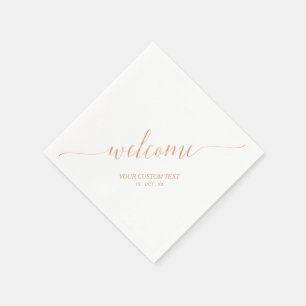 Rose Gold Elegante Stilvolle Buchstaben Begrüßung Serviette