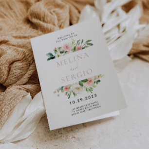 Rose Gold Eleganter Fall Blume geflochtene Hochzei Programm