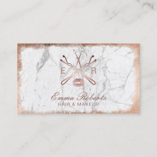 Rose Gold Eleganter Marmor Beauty Logo Salon Visitenkarte