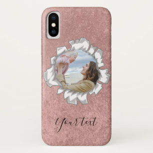 Rose Gold Eleganter Personalisierter Foto Text Case-Mate iPhone Hülle