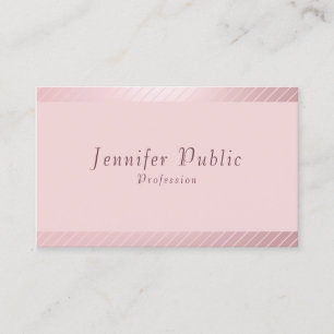 Rose Gold Elegantes Modern Einfaches Template Visitenkarte