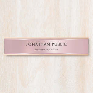 Rose Gold Elegantes modernes Design Türschild