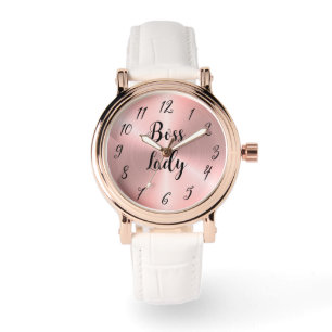 Rose Gold Elegantes Ombre Rosa Boss Lady  Armbanduhr