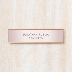 Rose Gold Elegantes Template Moderne Berufliche Türschild