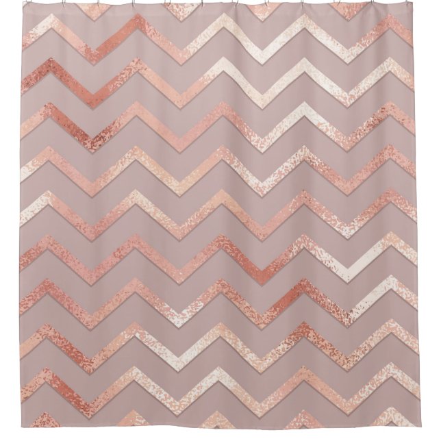 Rose Gold: elegantes Vintages Muster. Duschvorhang (Vorderseite)