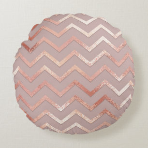Rose Gold: elegantes Vintages Muster. Rundes Kissen