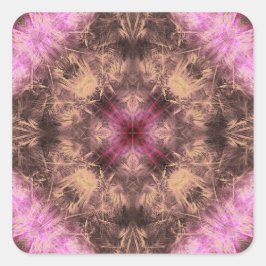 Rose Gold Energie Kaleidoskop Fraktal Kunst Quadratischer Aufkleber