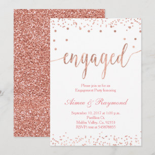 Rose Gold Engagement Partei Einladung