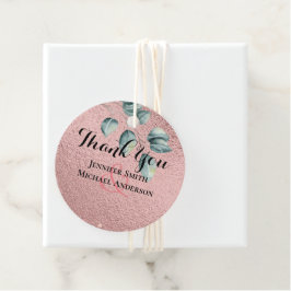 Rose Gold Eukalyptus Blätter Foil Look WEDING Geschenkanhänger