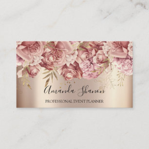 Rose Gold Event Planner QR CODE Logo Visitenkarte
