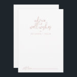 Rose Gold Extravagante Script Hochzeit wünscht sic Hinweiskarte<br><div class="desc">Diese Rose Gold extravagante Skript Hochzeit auch Wünsche Beratung Karte ist ideal für eine rustikale Hochzeit. Das schlichte und elegante Design zeichnet sich durch klassische und extravagante Schrift-Typografie in Rose Gold aus. Diese Karten sind ideal für Hochzeiten, Brautparty, Babydusche, Graduiertenfest u.v.m. Personalisieren Sie die Karten mit den Namen der Braut...</div>