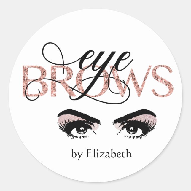 Rose Gold Eyebrow Tinting MicroBlading Threading Runder Aufkleber (Vorderseite)