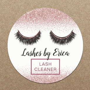 Rose Gold Eyelash Extensions Lash Cleaner Runder Aufkleber