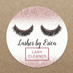 Rose Gold Eyelash Extensions Lash Cleaner Runder Aufkleber