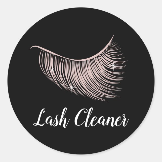 Rose Gold Eyelash Extensions Lash Cleaner Runder Aufkleber (Vorderseite)