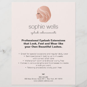 Rose Gold EyeLash Extensions und False Lash Girl Flyer