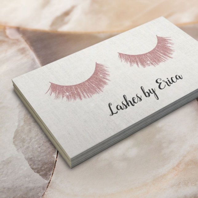 Rose Gold Eyelashes Extensions Lashes Kunstlinen Visitenkarte (Von Creator hochgeladen)