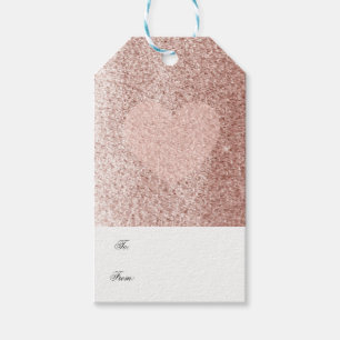 Rose Gold falscher Glitter mit Herz Geschenkanhänger