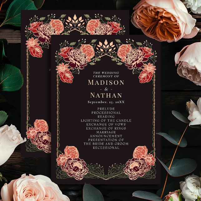 Rose Gold Fantasy Enchanted Garden Wedding Program Programm (Von Creator hochgeladen)