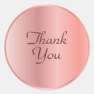 Rose Gold Farbe Danke Text Vorlage Elegant Runder Aufkleber