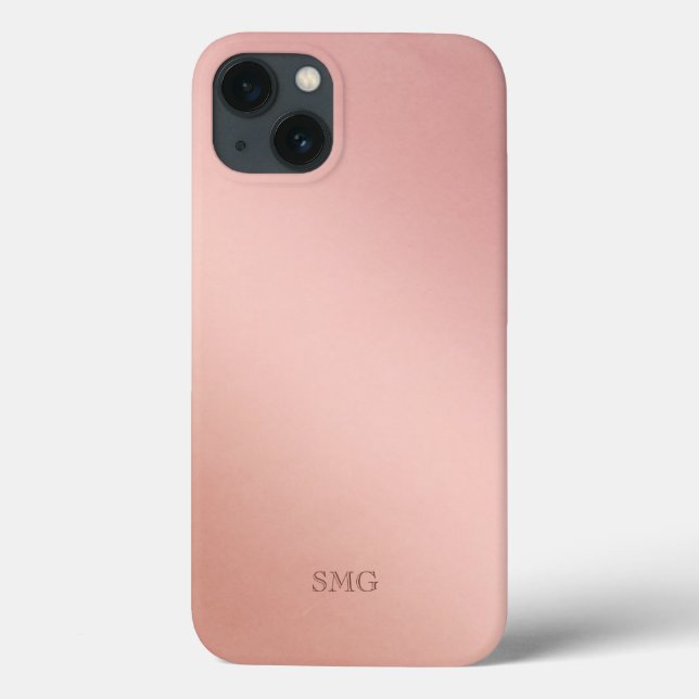 Rose Gold farbig | Benutzerdefinierte Initialen Case-Mate iPhone Hülle (Rückseite)