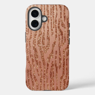 Rose Gold Faux Bois iPhone 16 Hülle