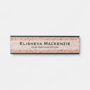 Rose Gold Faux Glitter Glam Büro-Türschilder Türschild