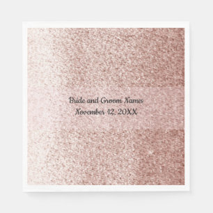 Rose Gold Faux Glitter Rosa Band Serviette