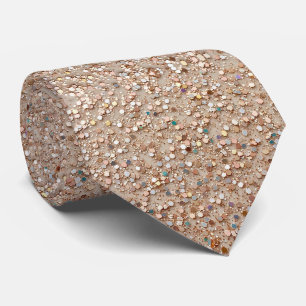 Rose Gold Faux Glitter + Seide Luxus Herren Krawatte