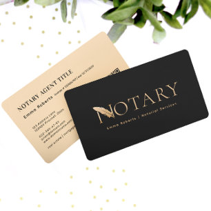 Rose Gold Feather Pen Logo N Notar QR Code Visitenkarte