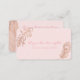 Rose Gold Fether Blush Romance Business Cards Visitenkarte (Vorne/Hinten)