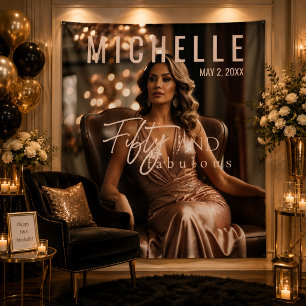 Rose Gold Fifty And Fabulous Glamour Wandteppich