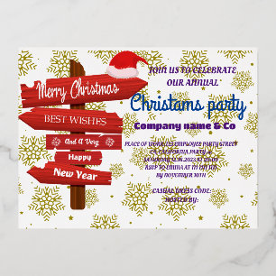 ROSE GOLD FIRMENWEIHNACHTSPARTY FOLIE EINLADUNGSPOSTKARTE