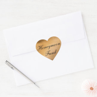 Rose Gold Flitterwochen-Fonds Herz-Aufkleber