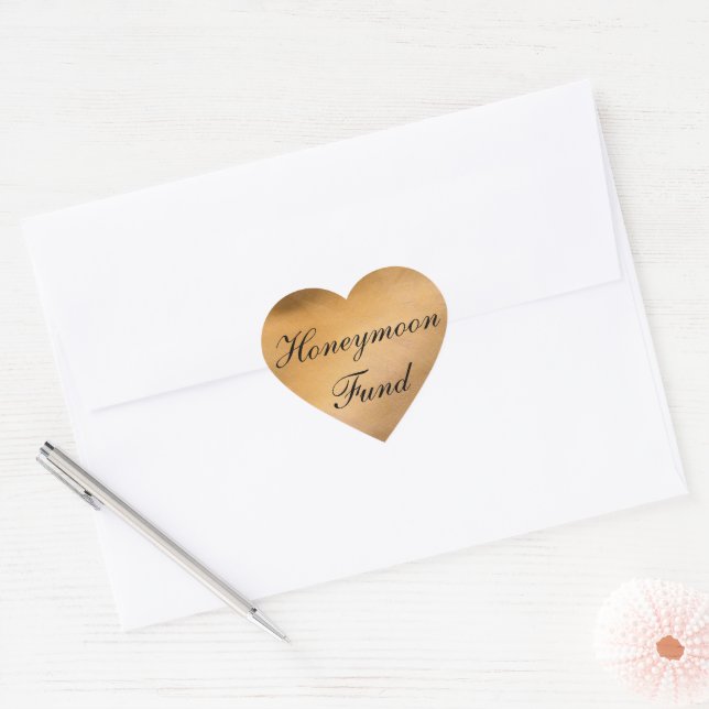 Rose Gold Flitterwochen-Fonds Herz-Aufkleber (Umschlag)
