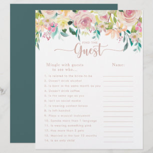 Rose Gold Floral Brautparty Finden Sie das Game