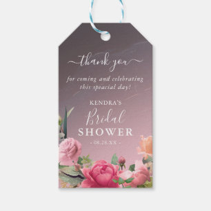 Rose Gold Floral Brautparty Vielen Dank Geschenkanhänger