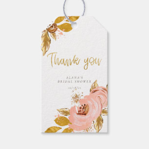 Rose Gold Floral Glitzer Brautparty Liebesmarken Geschenkanhänger