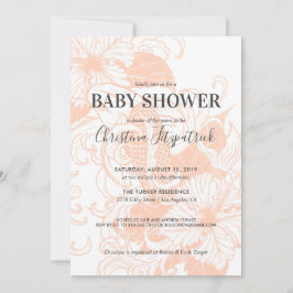Rose Gold Floral Koi | Einladung der Babydusche