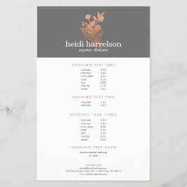 Rose Gold Floral Logo auf der Liste der Preise für Flyer