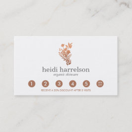 Rose Gold Floral Logo auf der White Salon Loyalty  Treuekarte