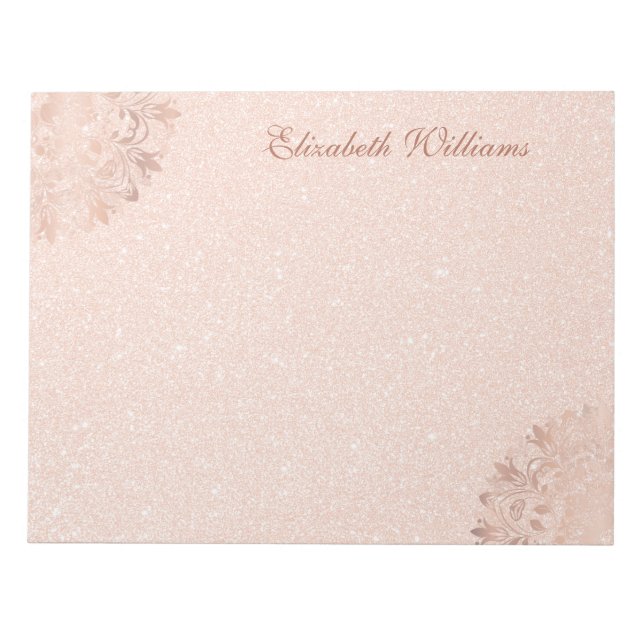 Rose Gold Floral Mandala Post-it Notes Notizblock (Vorderseite)