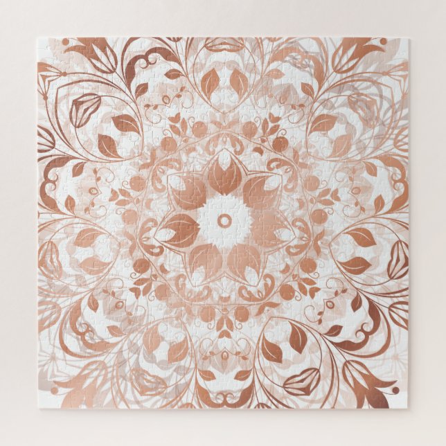 Rose Gold Floral Mandala Puzzle (Vertikal)