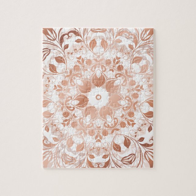 Rose Gold Floral Mandala Puzzle (Vertikal)