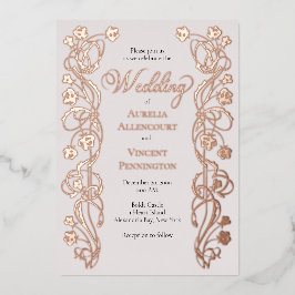 Rose Gold Floral Messe Hochzeit Folieneinladung