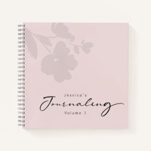 Rose Gold Floral Moderne Kalligraphie Journalist n Notizbuch