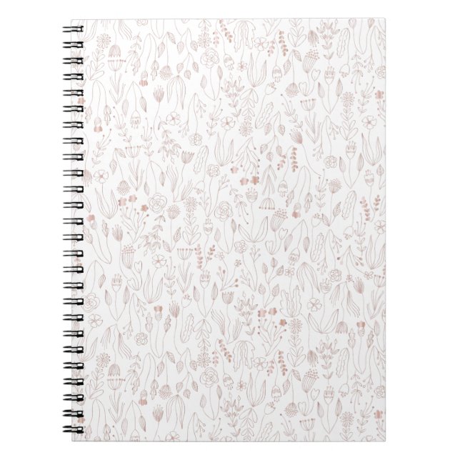 Rose Gold Floral Muster Notizblock (Vorderseite)